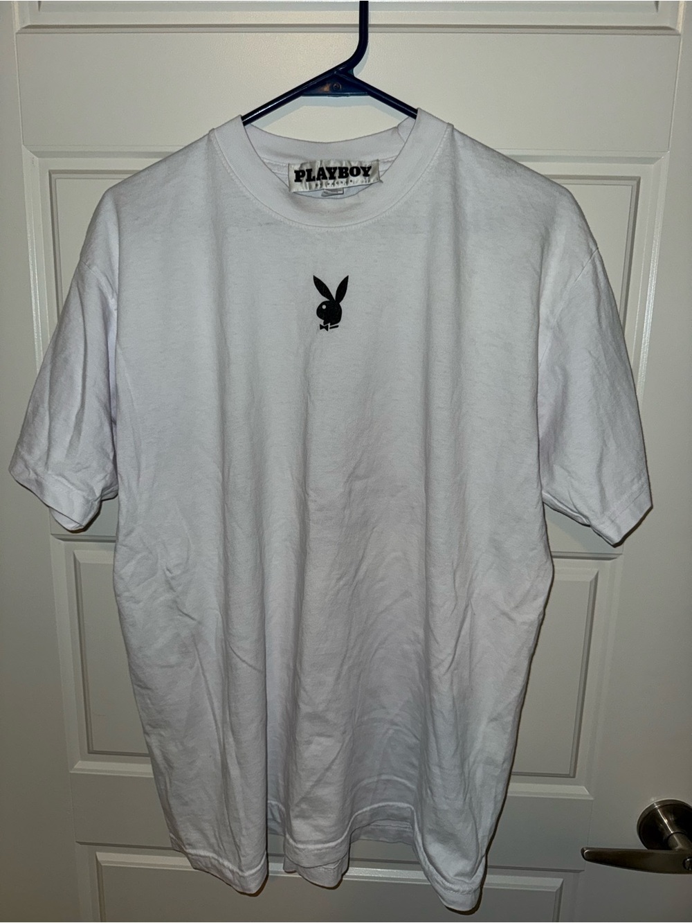 PLAYBOY White Short Sleeve Tee with Black Bunny Logo